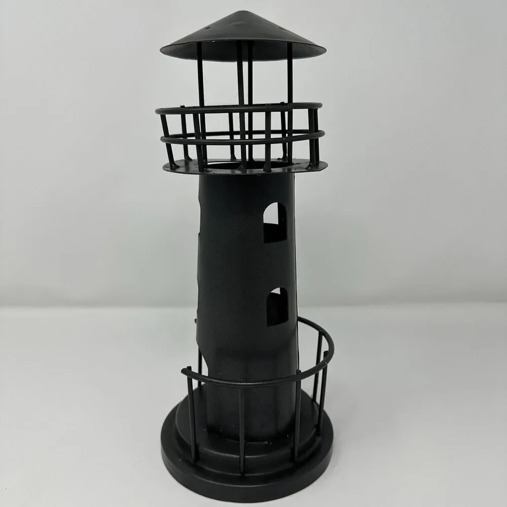 Vintage Metal Lighthouse Lantern Candle Holder Nautical Coastal Home Decor